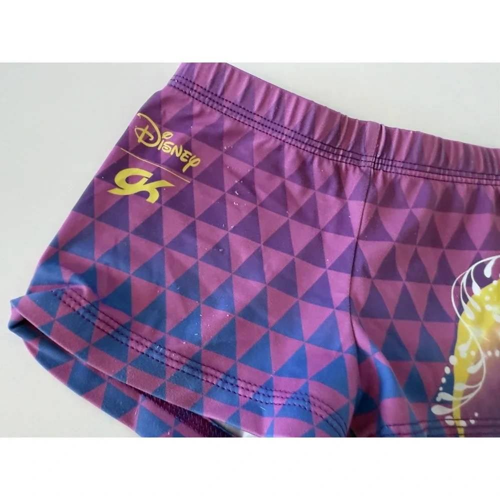 Disney Elite GK CM Compression‎ Shorts Gymnastics Dance Cheer Pink Belle Beauty